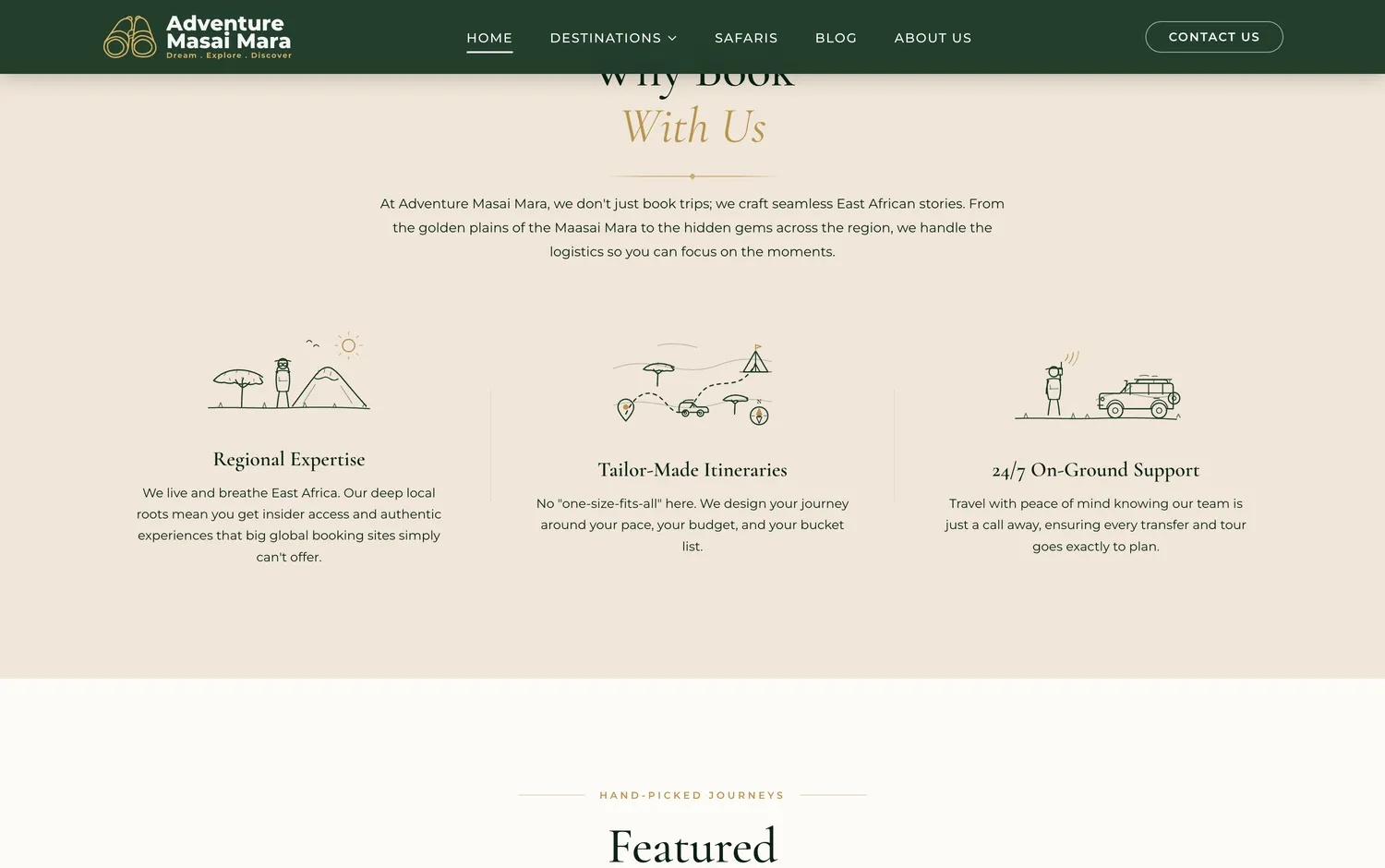 Why book with us, and featured itineraries
