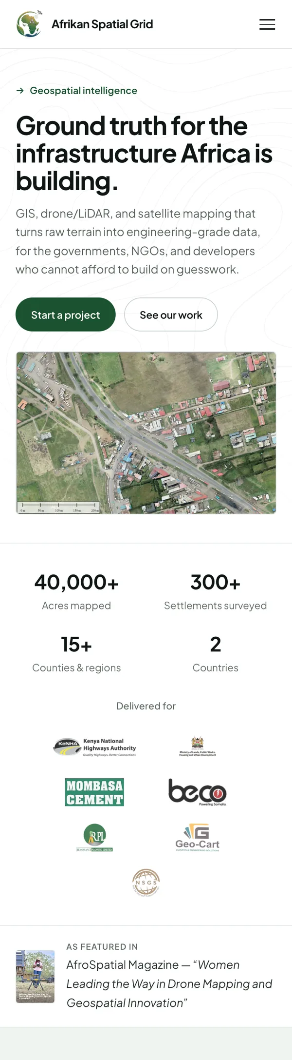Afrikan Spatial Grid — mobile