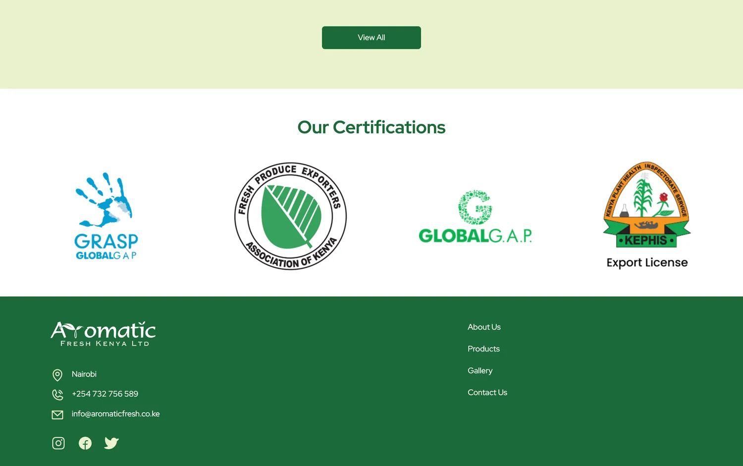 Export certifications