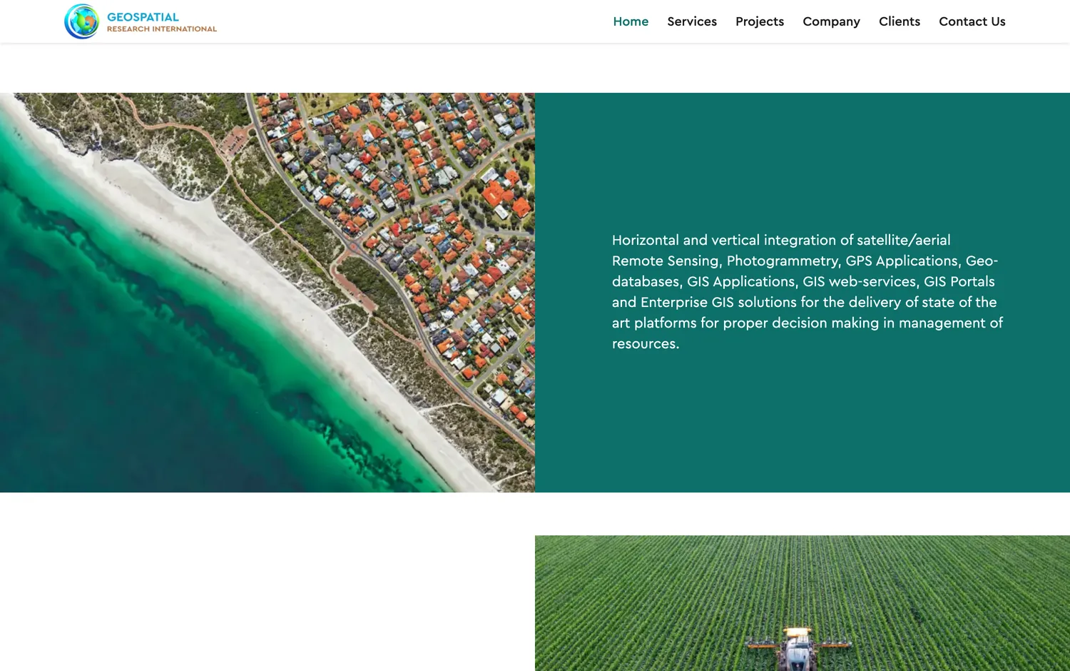 Services, with the interactive project map