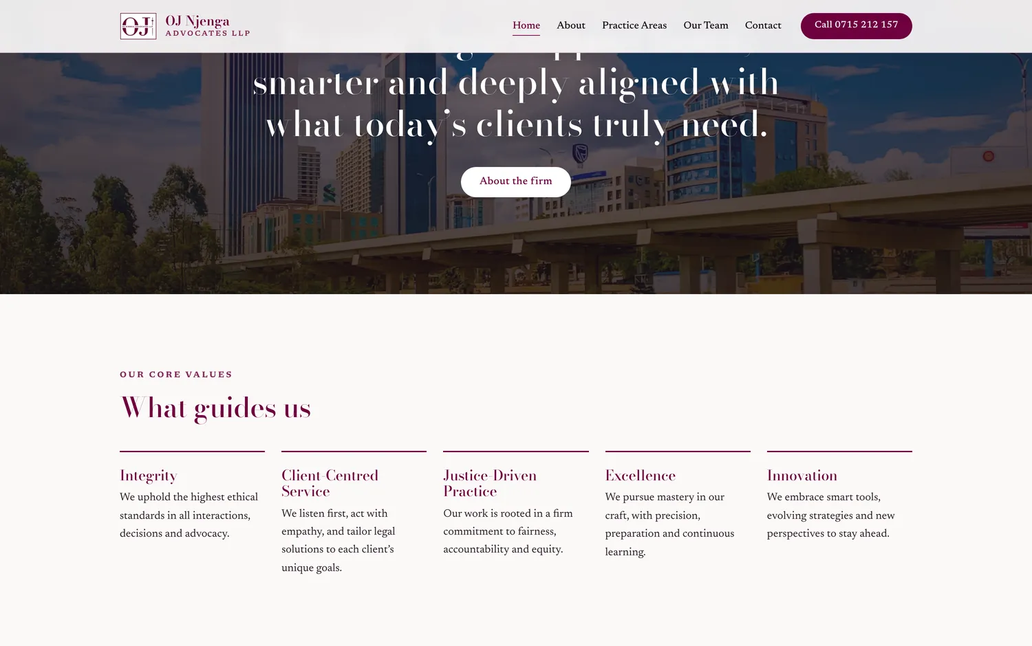 What guides us: the firm’s core values