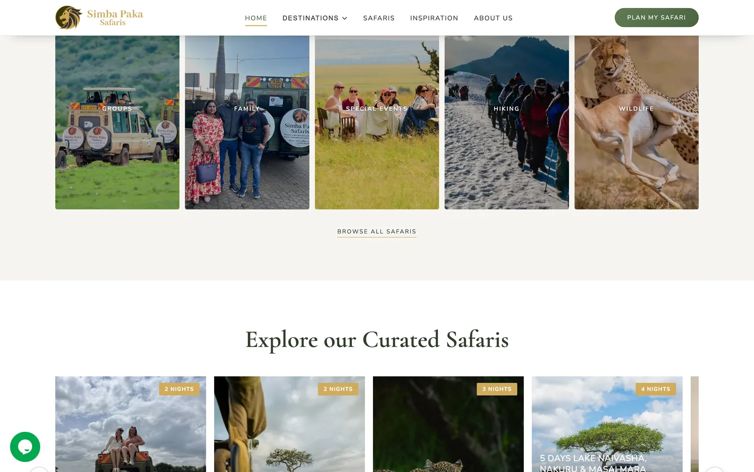 Curated safaris