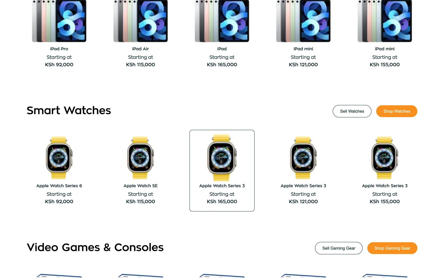 Tablets, smart watches and consoles